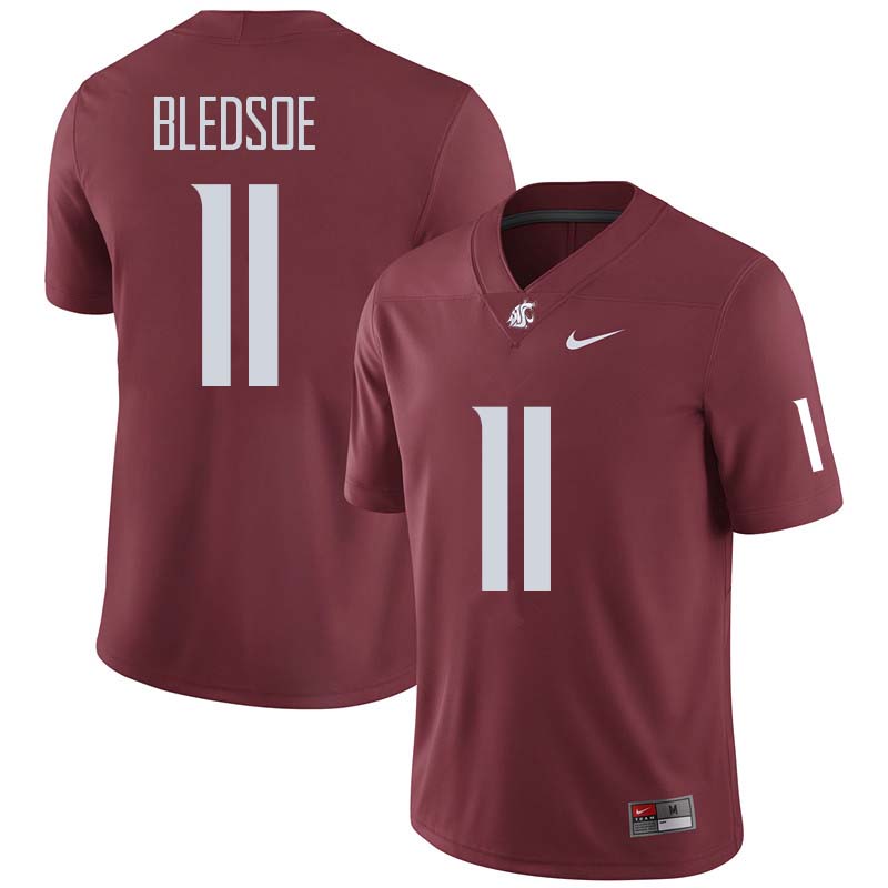 Men #11 John Bledsoe Washington State Cougars College Football Jerseys Sale-Crimson
